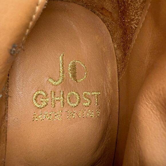 Jo Ghost Made in Italy EUC Knee High Wood Heel Exotic Leather Cream Boots EU 36 - Picture 11 of 11